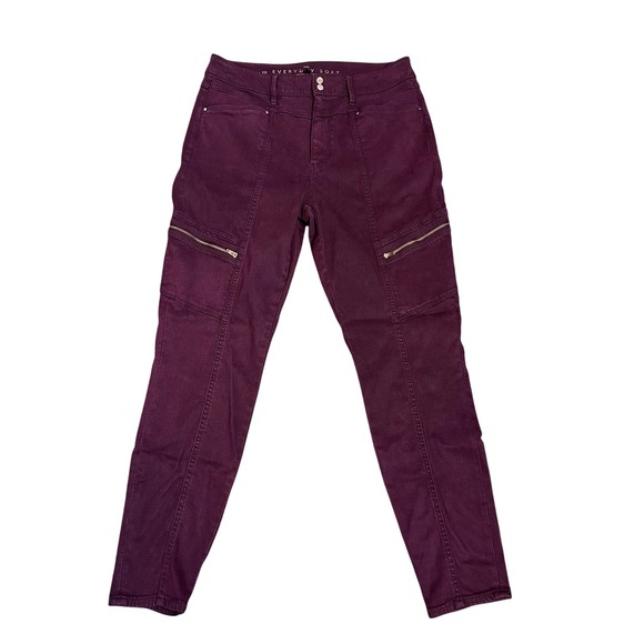 WHBM Everyday Soft Purple Zipper Pocket Cargo Skinny Jeans 10 - Picture 1 of 7